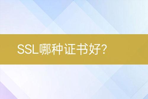 SSL哪種證書好？