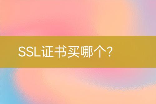 SSL證書買哪個(gè)？