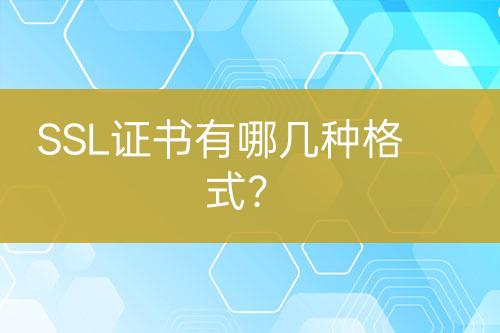 SSL證書有哪幾種格式？