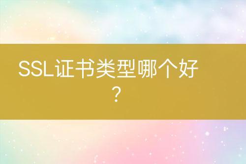 SSL證書類型哪個好？