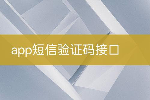 app短信驗(yàn)證碼接口