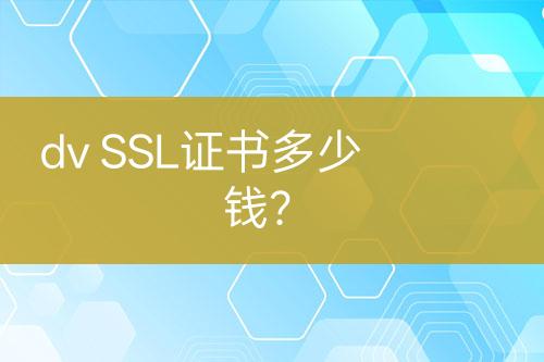 dv SSL證書多少錢？