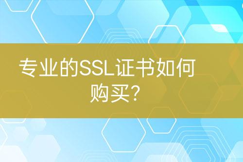專(zhuān)業(yè)的SSL證書(shū)如何購(gòu)買(mǎi)？