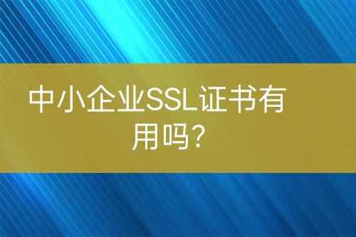中小企業(yè)SSL證書(shū)有用嗎？