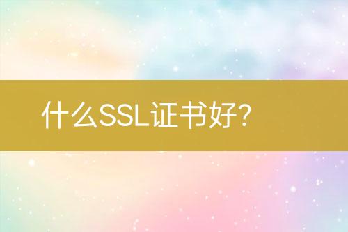 什么SSL證書好？