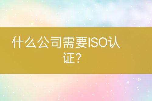 什么公司需要ISO認(rèn)證？