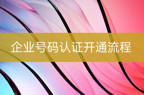 企業(yè)號碼認證實施流程