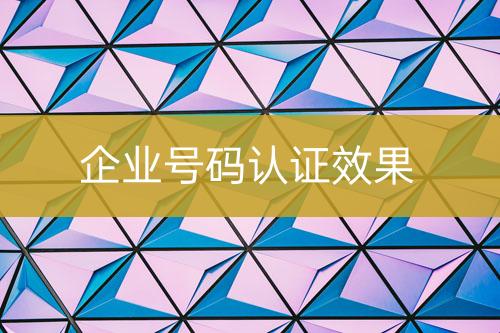 企業(yè)號碼認(rèn)證效果