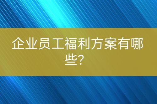 企業(yè)員工福利方案有哪些？