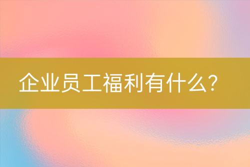 企業(yè)員工福利有什么？