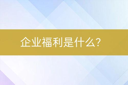 企業(yè)福利是什么？