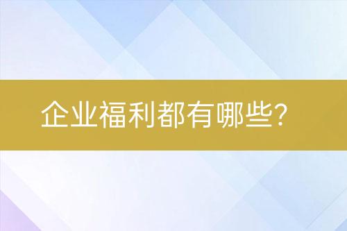 企業(yè)福利都有哪些？