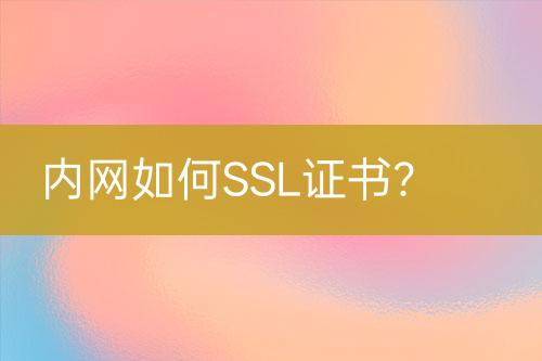 內(nèi)網(wǎng)如何SSL證書？