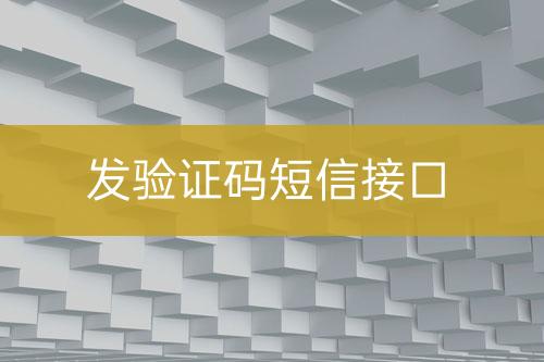發(fā)驗(yàn)證碼短信接口