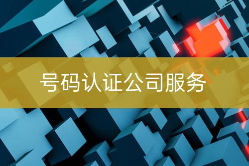 號(hào)碼認(rèn)證公司服務(wù)