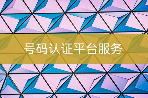 號碼認(rèn)證平臺服務(wù)