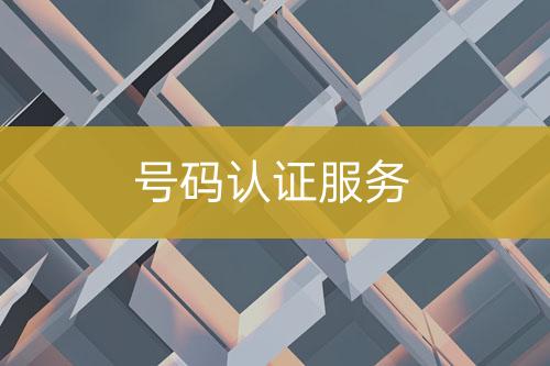 號碼認(rèn)證服務(wù)
