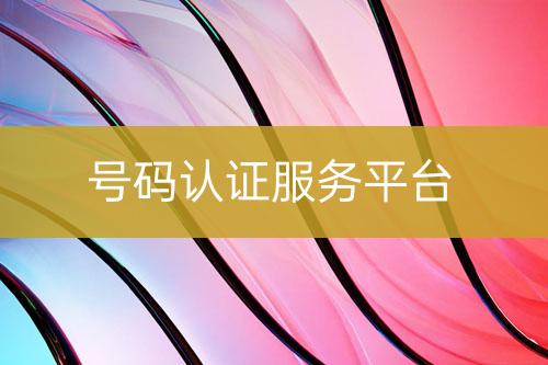 號碼認證服務平臺