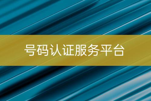 號(hào)碼認(rèn)證服務(wù)平臺(tái)
