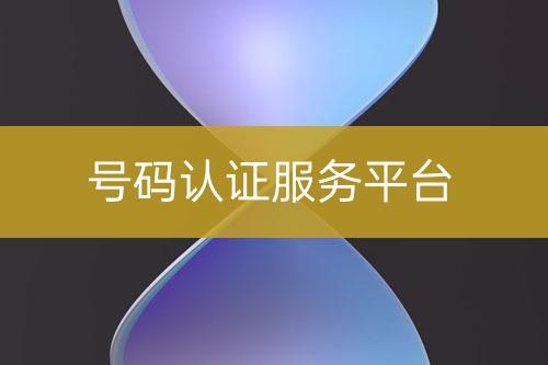 號(hào)碼認(rèn)證服務(wù)平臺(tái)
