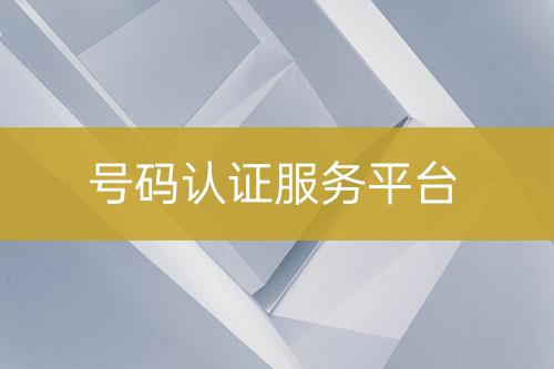 號(hào)碼認(rèn)證服務(wù)平臺(tái)