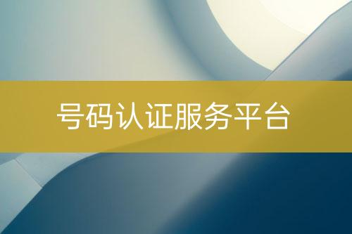 號(hào)碼認(rèn)證服務(wù)平臺(tái)