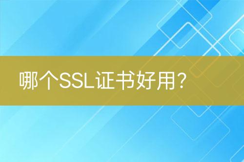 哪個SSL證書好用？