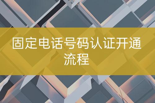 固定電話號(hào)碼認(rèn)證實(shí)施流程