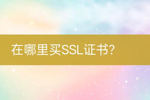 在哪里買SSL證書？