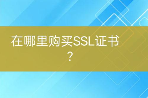 在哪里購買SSL證書？