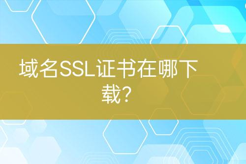 域名SSL證書在哪下載？
