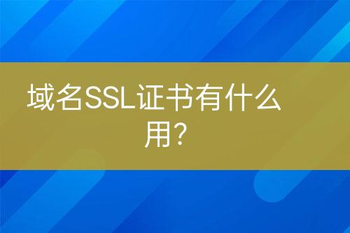 域名SSL證書有什么用？