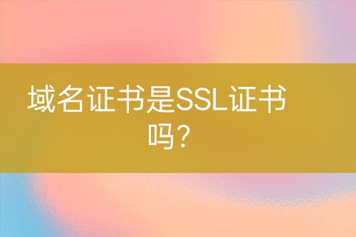 域名證書是SSL證書嗎？