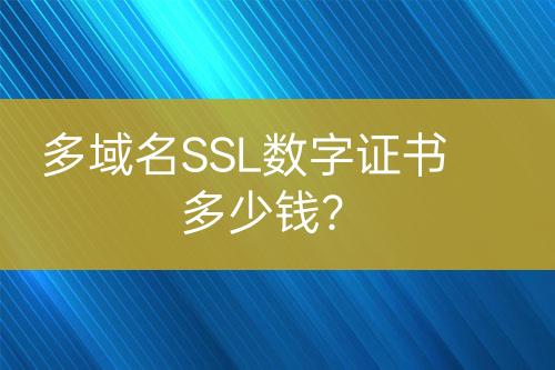 多域名SSL數(shù)字證書多少錢？
