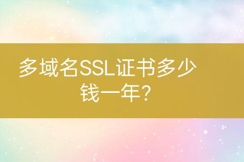 多域名SSL證書多少錢一年？