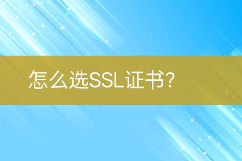 怎么選SSL證書？