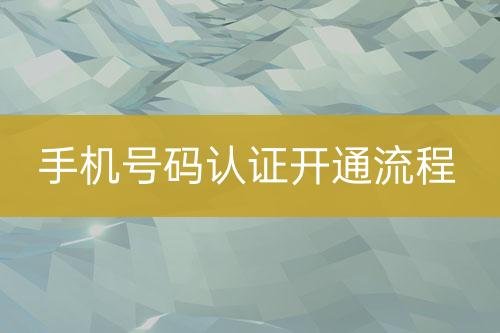 手機號碼認證上線流程