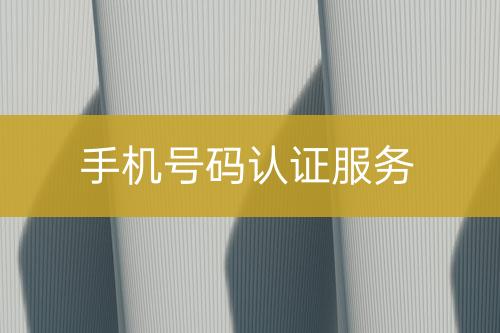 手機(jī)號碼認(rèn)證服務(wù)
