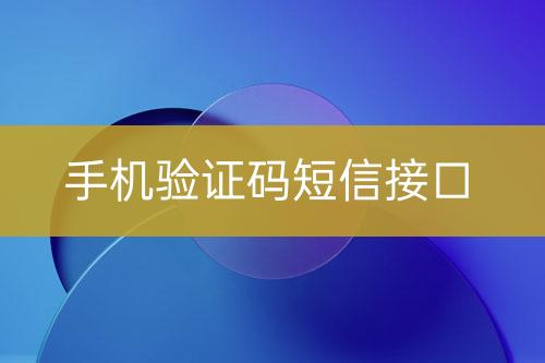 手機(jī)驗(yàn)證碼短信接口