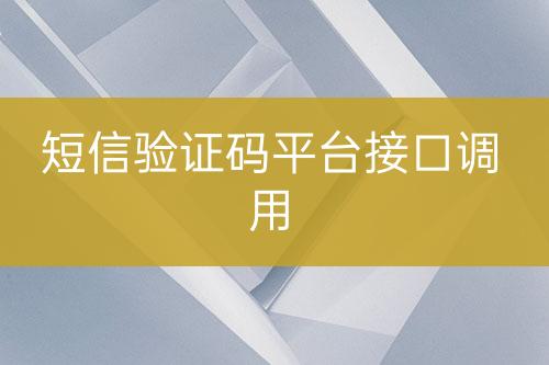 短信驗證碼平臺接口調(diào)用