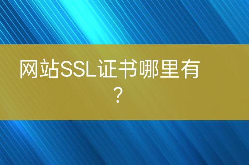 網(wǎng)站SSL證書哪里有？