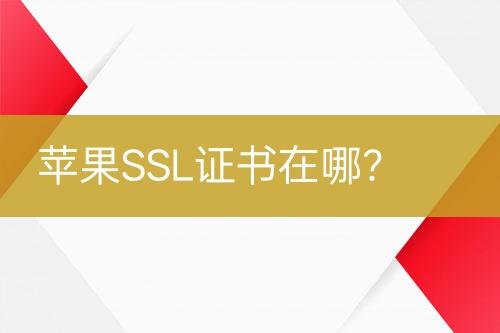 蘋果SSL證書在哪？