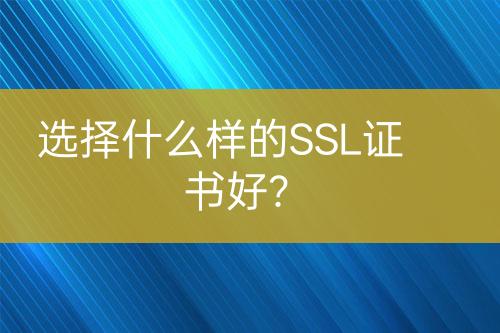 選擇什么樣的SSL證書好？