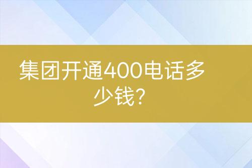 集團(tuán)開通400電話多少錢？
