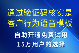 通過驗證碼核實是客戶行為-資金變動語音模板