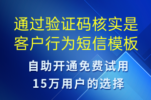 通過驗(yàn)證碼核實(shí)是客戶行為-資金變動(dòng)短信模板